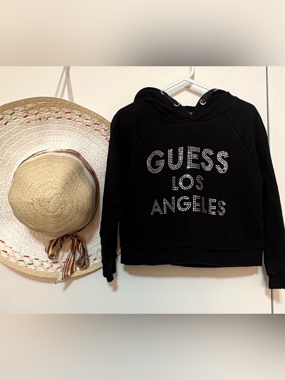 Guess Black Rhinestone 'Guess Los Angeles' Hoodie